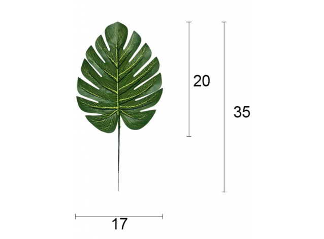 Лист монстеры 35 см