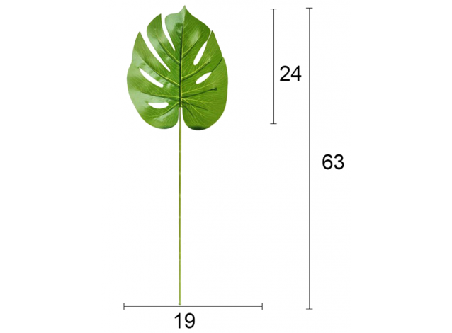 Лист монстеры 63 см