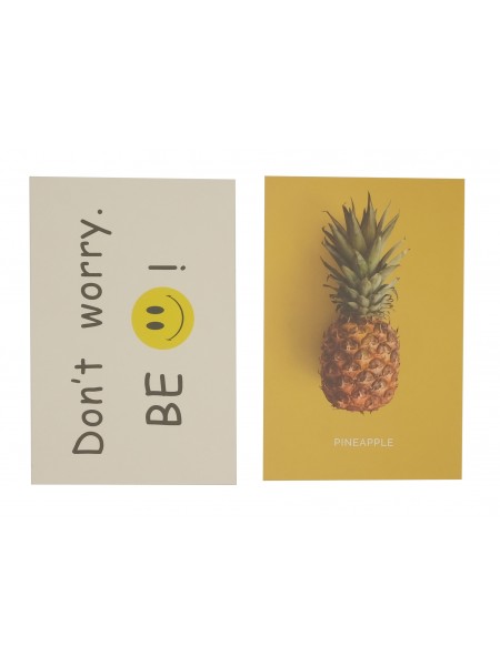 Листівка 10х15см (Don't worry, be:) + ананас)