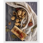 Двусторонний фотофон 57*87 см. Обожженное светлое дерево + состаренное дерево