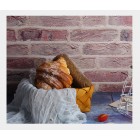 Двусторонний фотофон 57*87 см. Кирпичная стена + старая поштукатуренная кирпичная стена