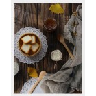 Двусторонний фотофон 57*87 см. Обожженные деревянные рейки + обожженные деревянные доски