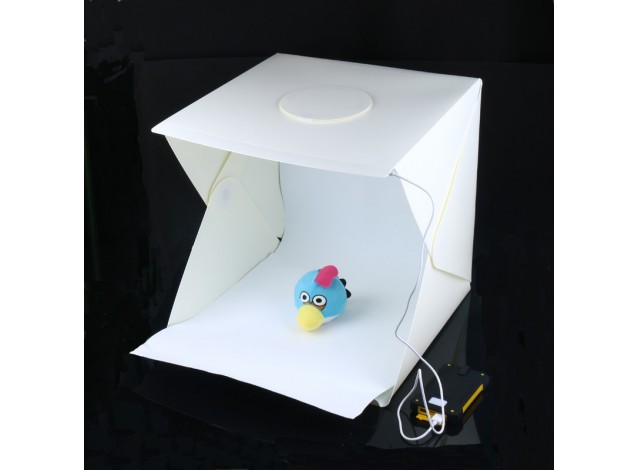 Фотобокс с подсветкой, 40 см, 2 фона (лайтбокс, фотокуб, lightbox, портативная мини фотостудия, лайткуб)