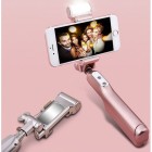 Беспроводной Bluetooth монопод для селфи со светодиодной вспышкой Adyss-A6 для Android + iOS, 18.5-87 см
